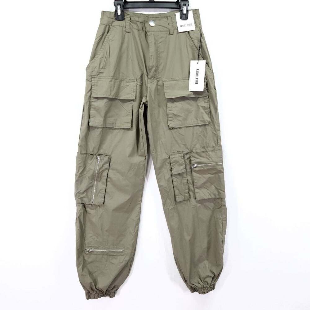 Rachel Paige Women’s Cargo Jogger Green Pants Size XS